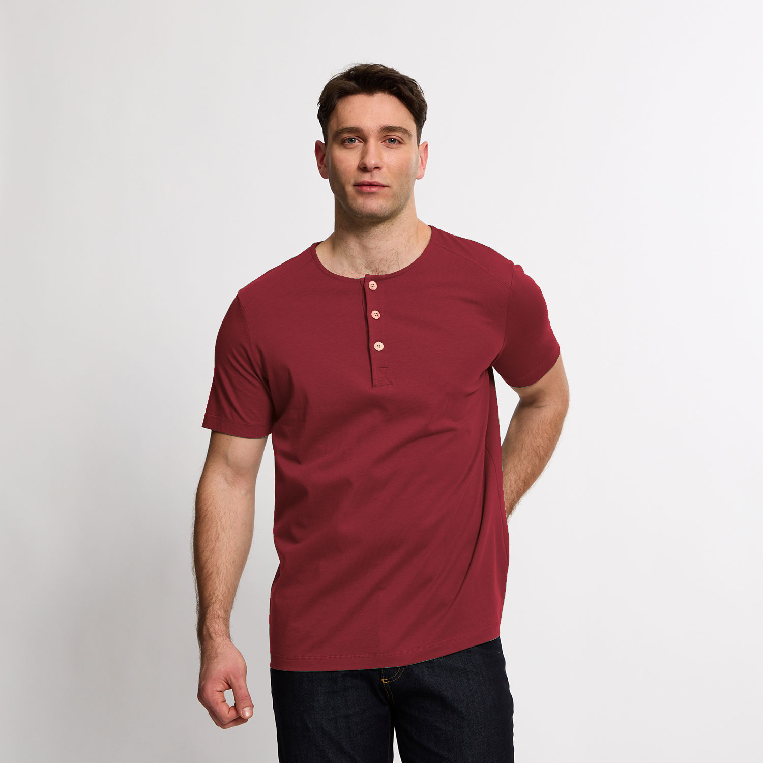 Henley-Shirt aus reiner Bio-Baumwolle