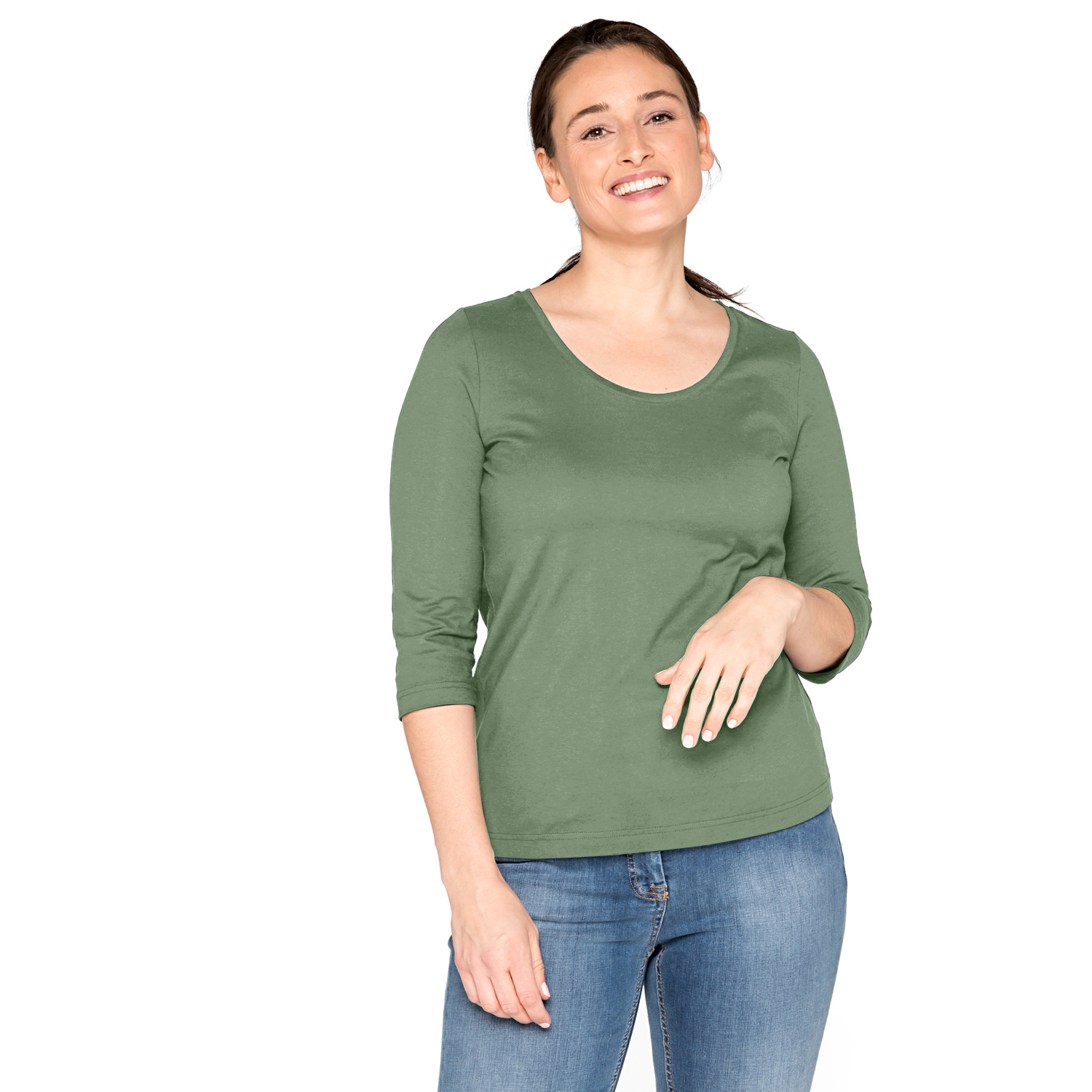 Shirt mit 3/4-Arm aus reiner Bio-Baumwolle
