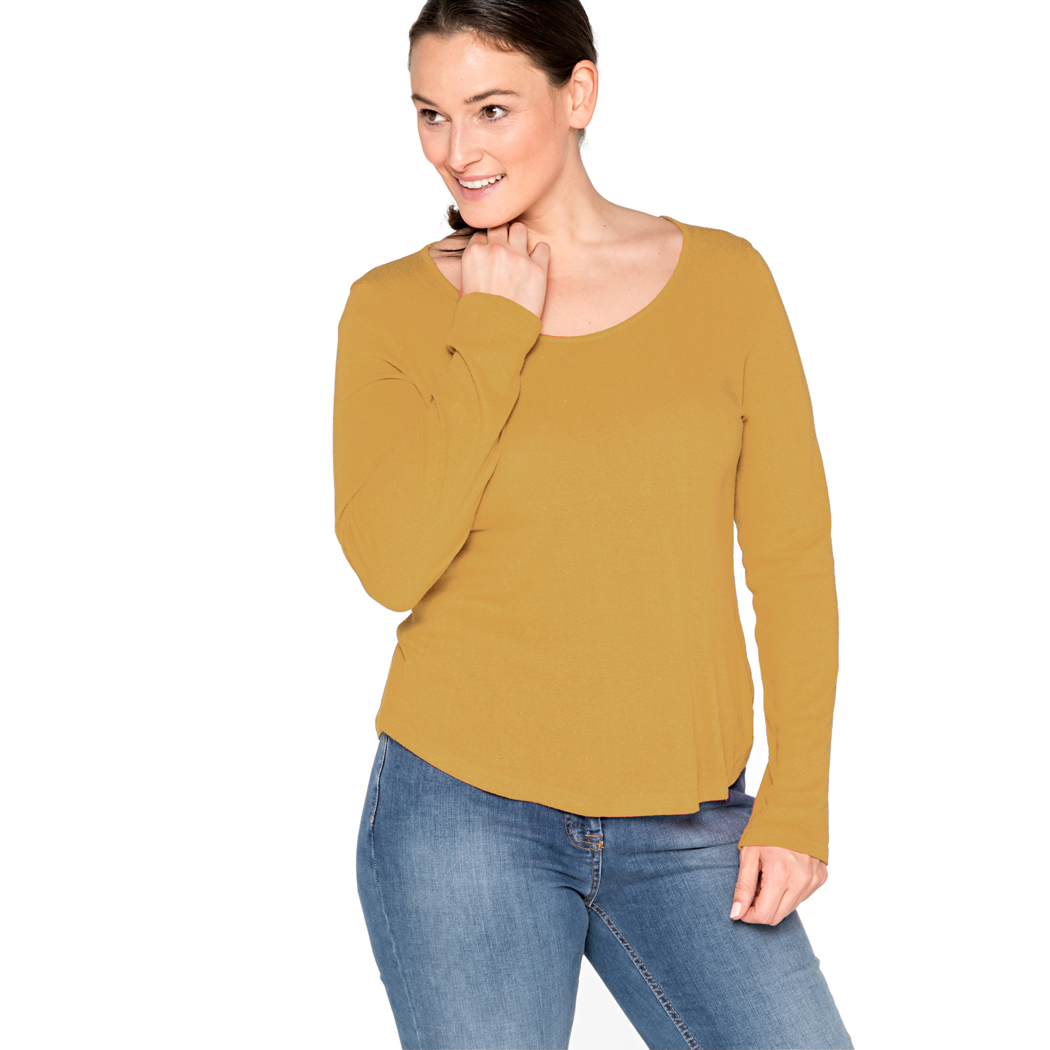 Langarmshirt aus reinem Bourretteseiden-Jersey Langarmshirt aus reinem Bourretteseiden-Jersey