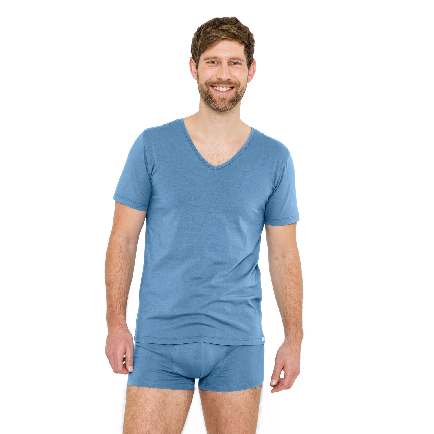 Shirt mit V-Ausschnitt aus Bio-Baumwolle