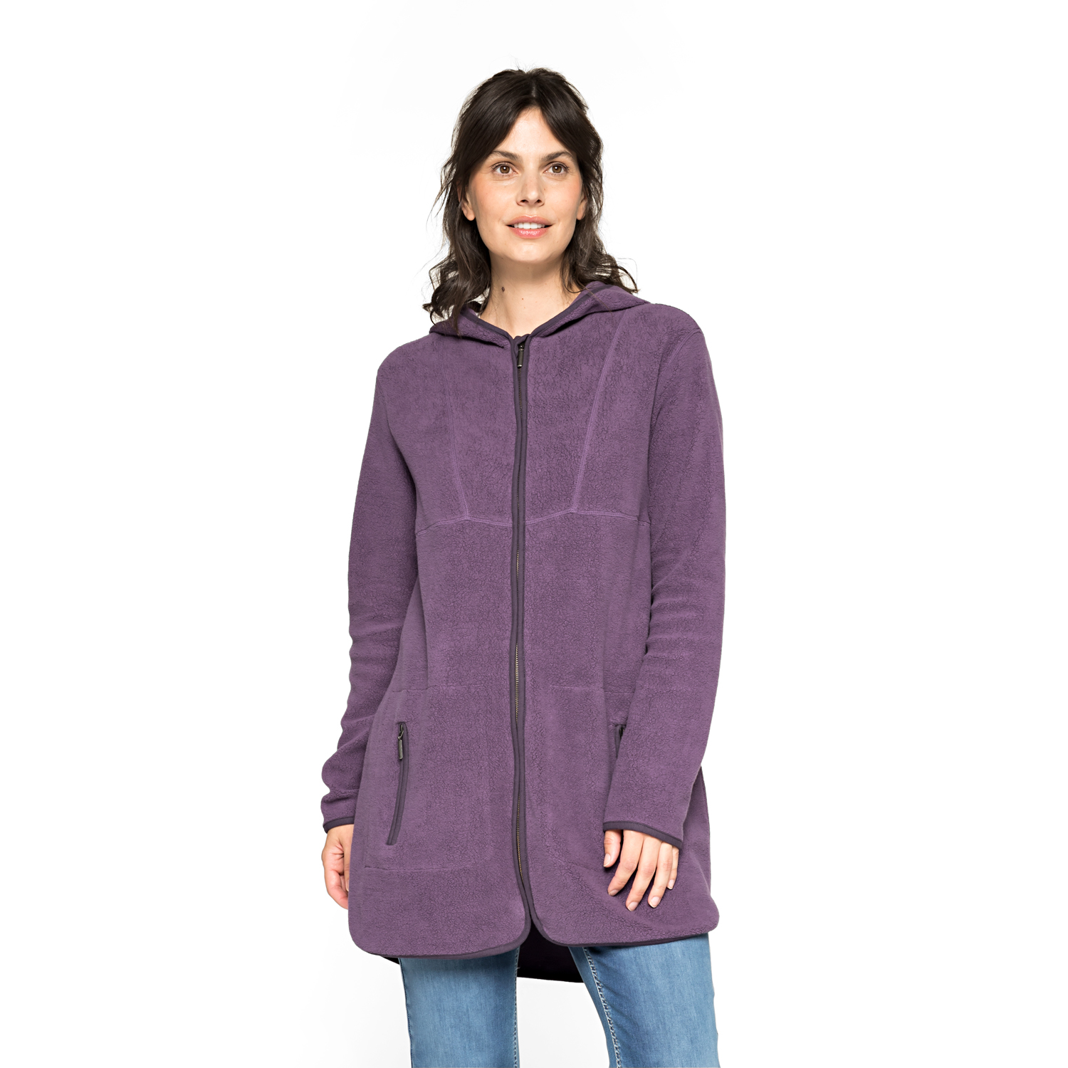 Fleecejacke mit Kapuze aus Bio-Baumwolle