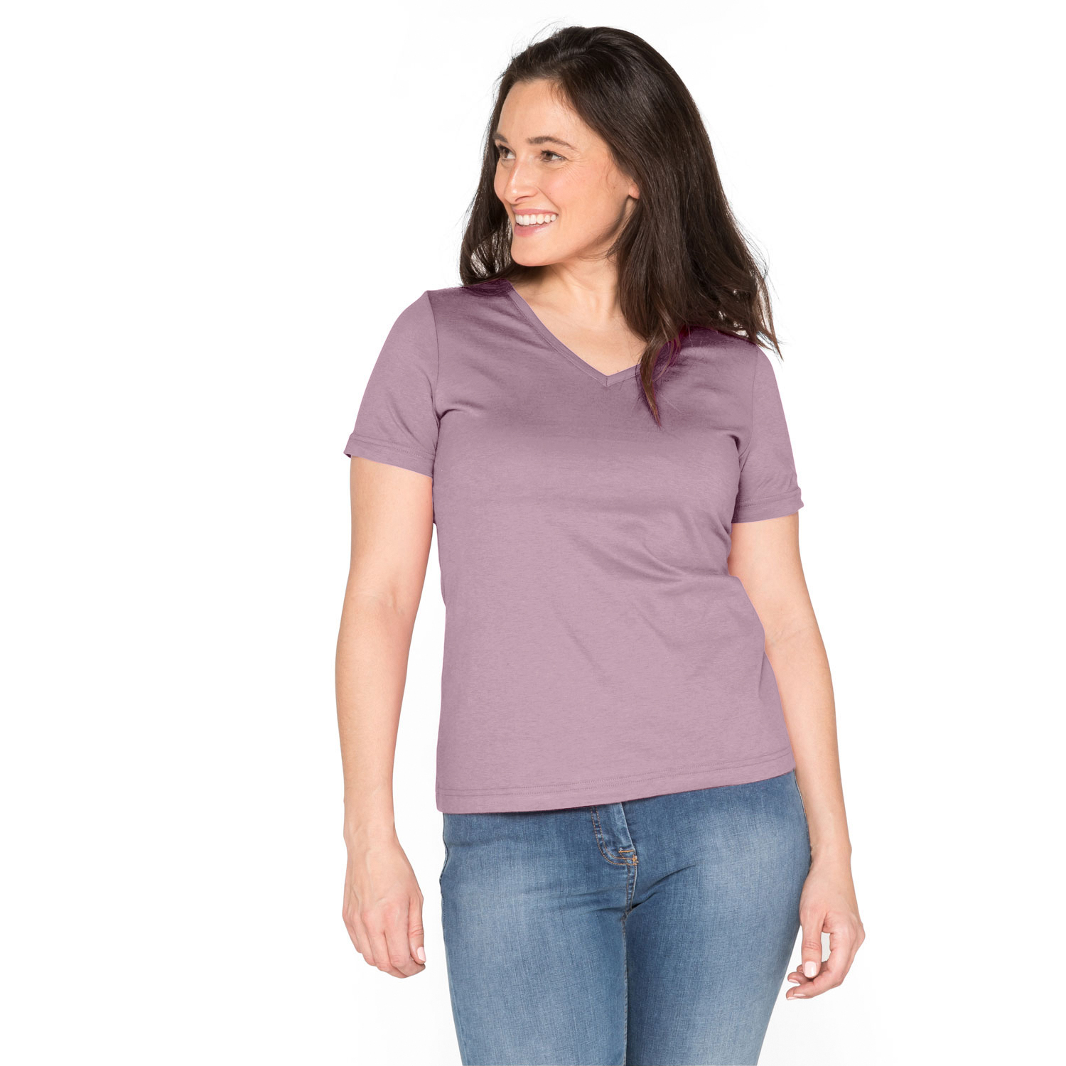 T-Shirt mit V-Ausschnitt aus reiner Bio-Baumwolle T-Shirt mit V-Ausschnitt aus reiner Bio-Baumwolle