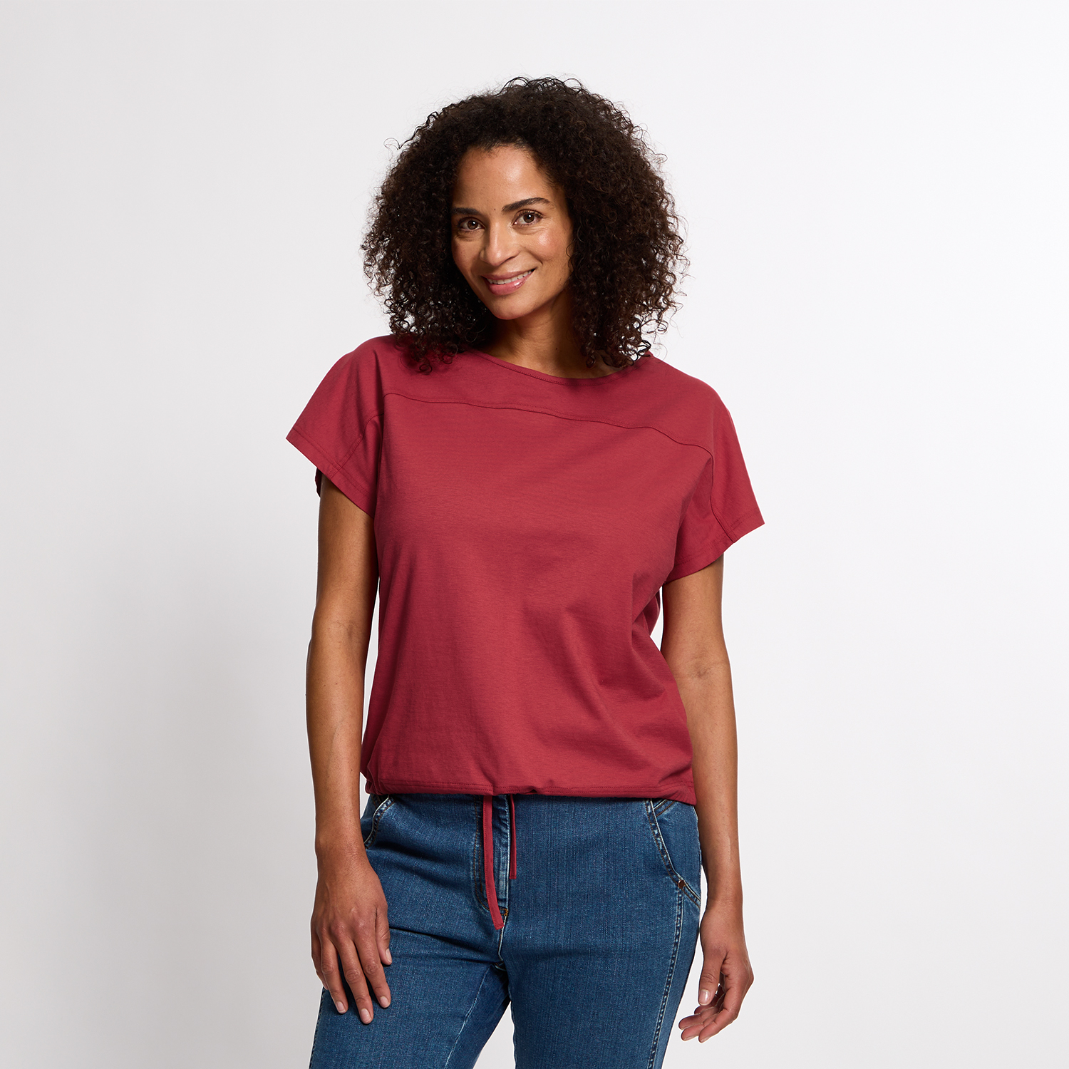 T-Shirt mit Tunnelzug aus reiner Bio-Baumwolle