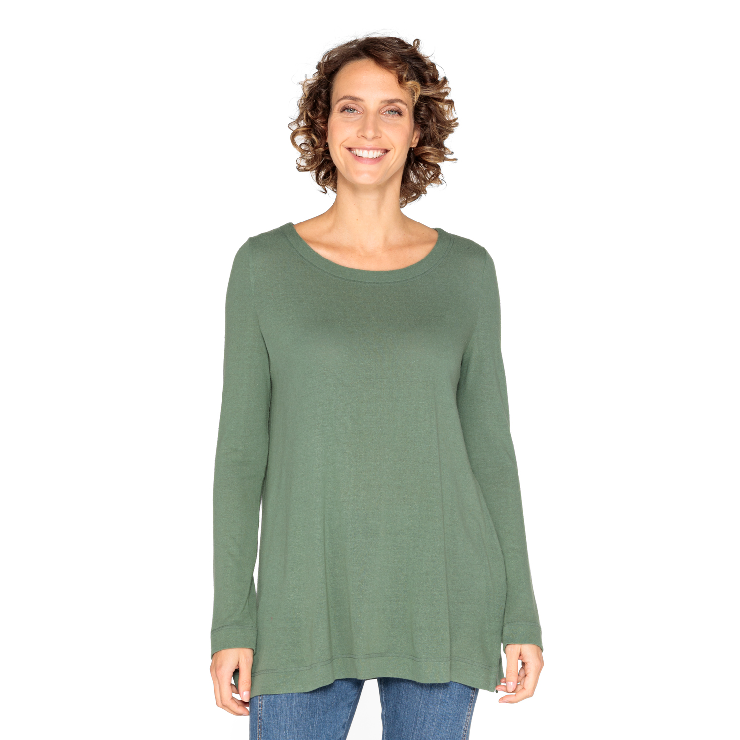 Langarmshirt aus reinem Bourretteseiden-Jersey