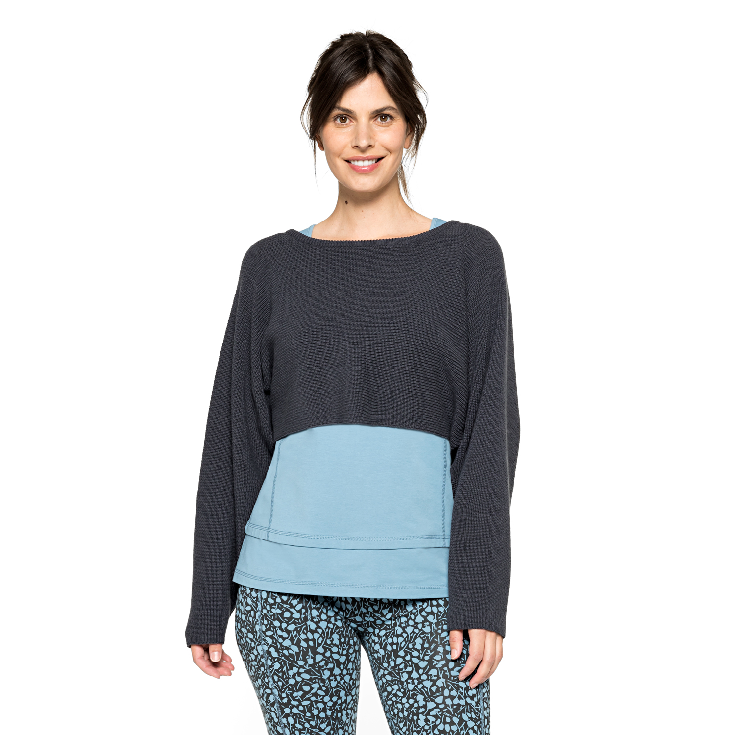 Crop-Shirt aus Bio-Merinowolle und Bio-Baumwolle