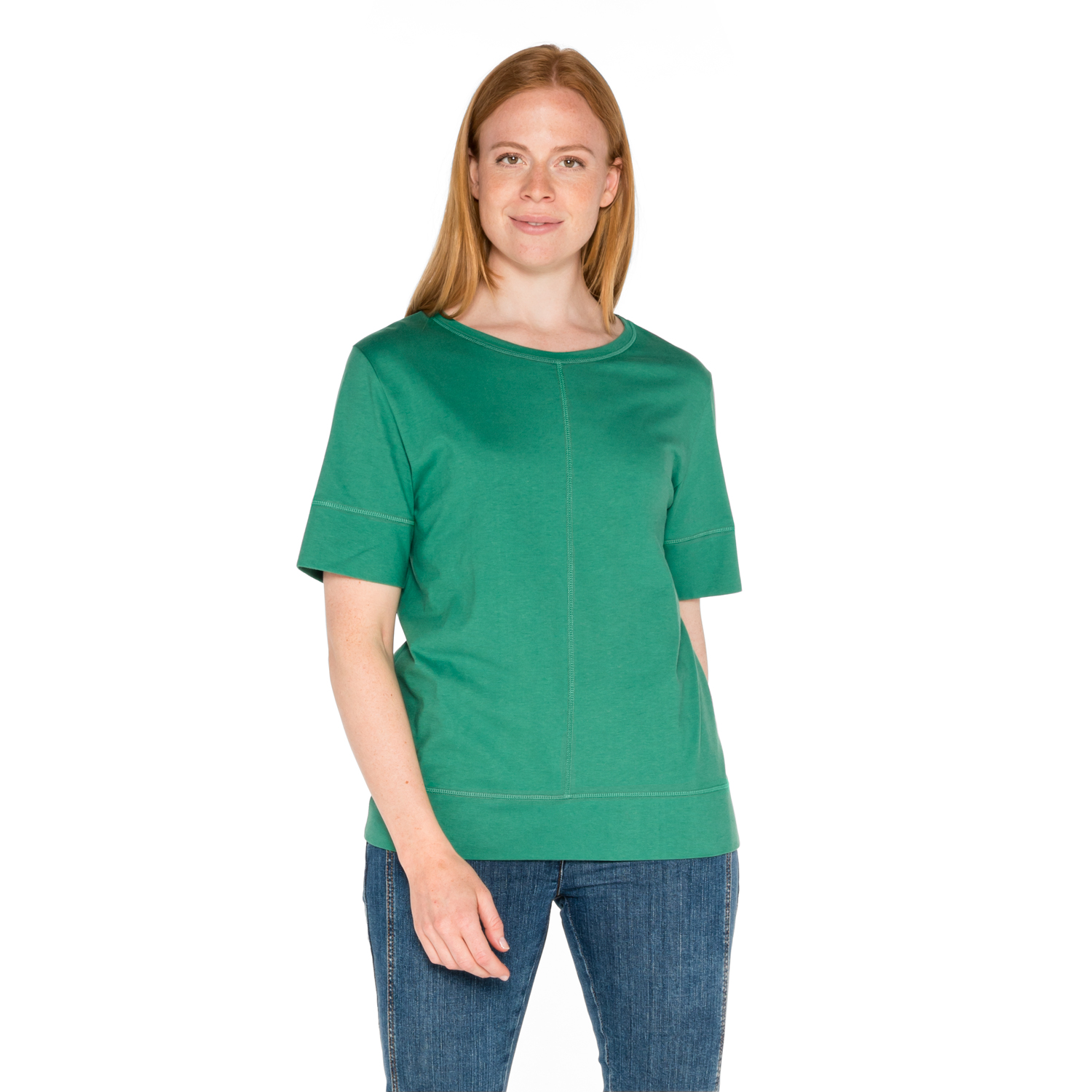 T-Shirt mit Ziernähten aus reiner Bio-Baumwolle