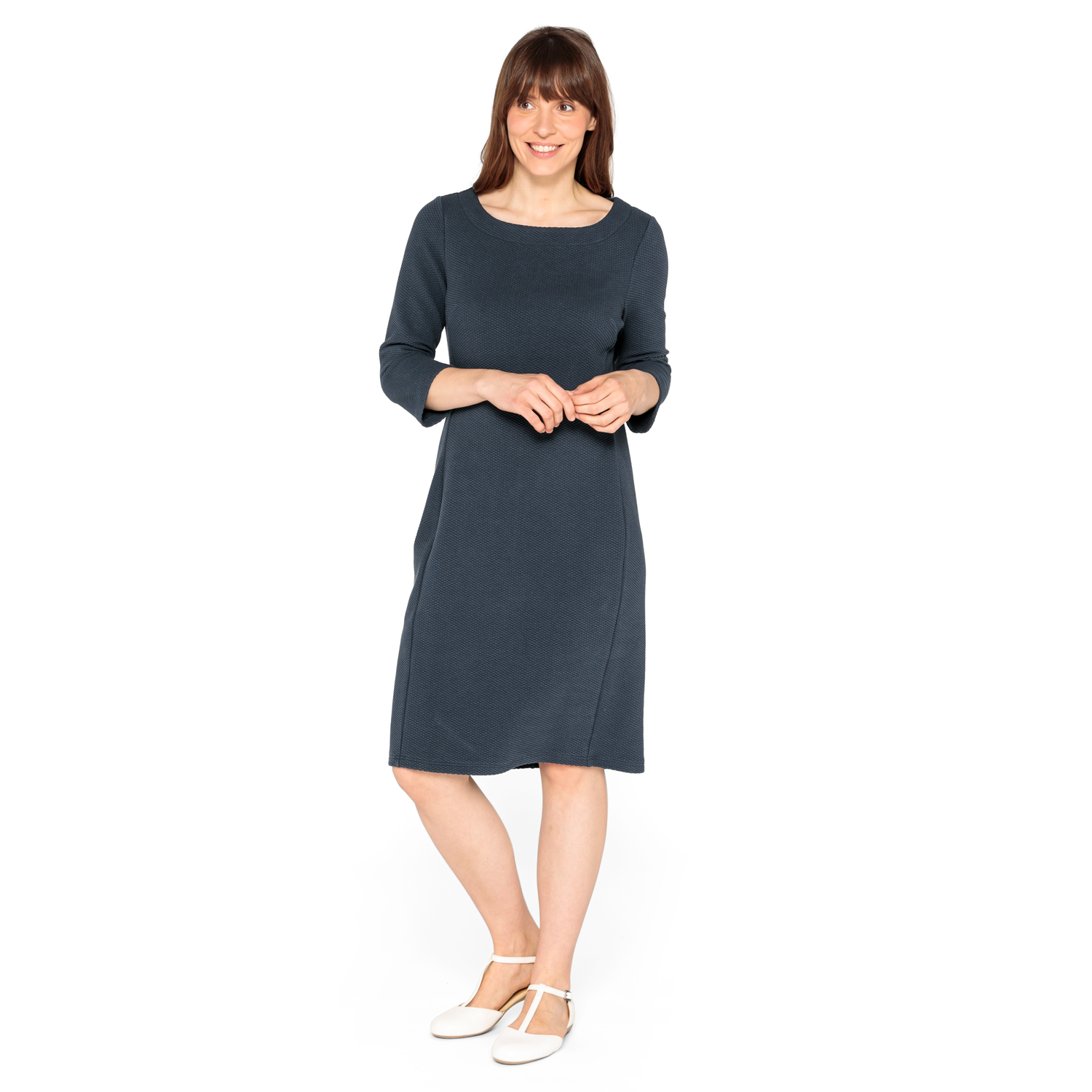 Jerseykleid mit Wabenstruktur aus Bio-Baumwolle