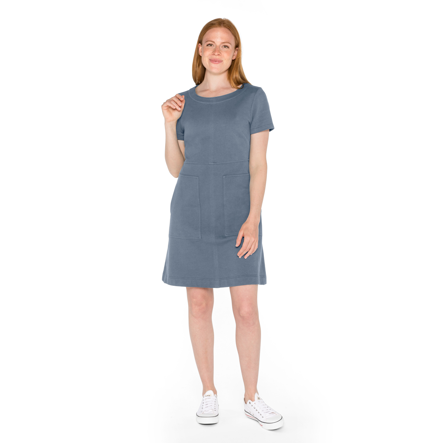 Sweatkleid in A-Linie aus reiner Bio-Baumwolle